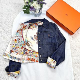 エルメス(Hermes)の★HERMES★未使用★セリエ★シルク★ステッチ★デニム★ジャケット(Gジャン/デニムジャケット)