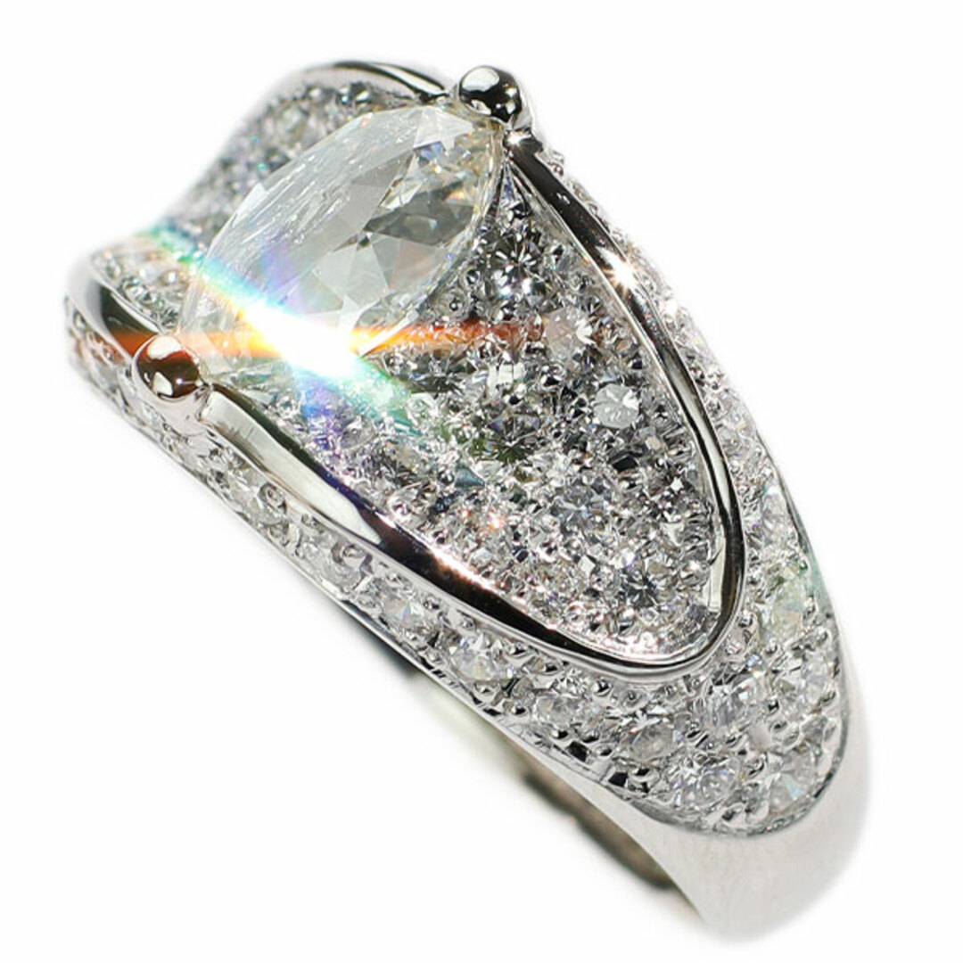  Pt900 マーキスローズカットダイヤモンド リング 1.103ct H SI1 D1.40ct レディースのアクセサリー(リング(指輪))の商品写真