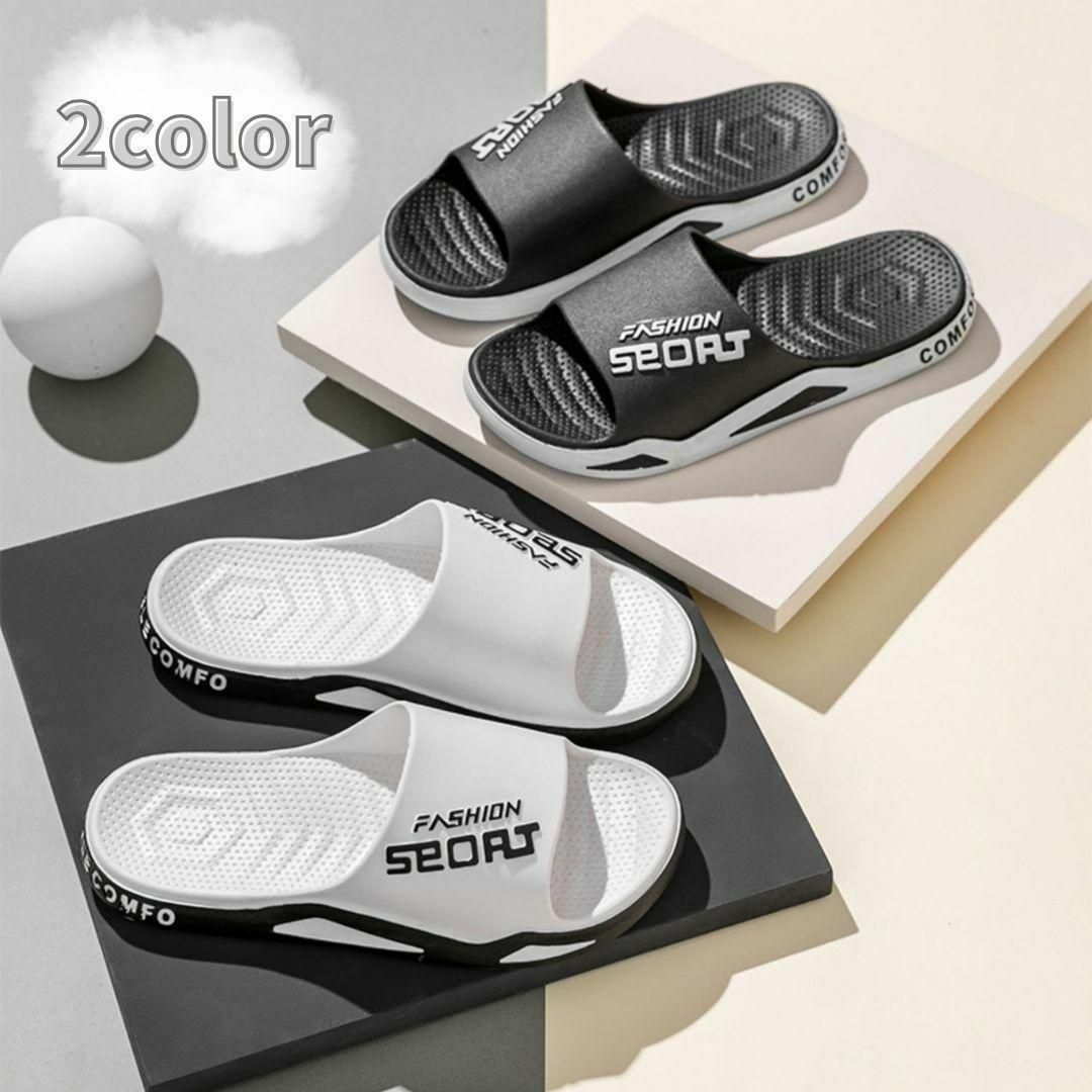 【24-24.5】サンダル　メンズ　レディース　歩きやすい　ブラック黒　スポーツ メンズの靴/シューズ(サンダル)の商品写真