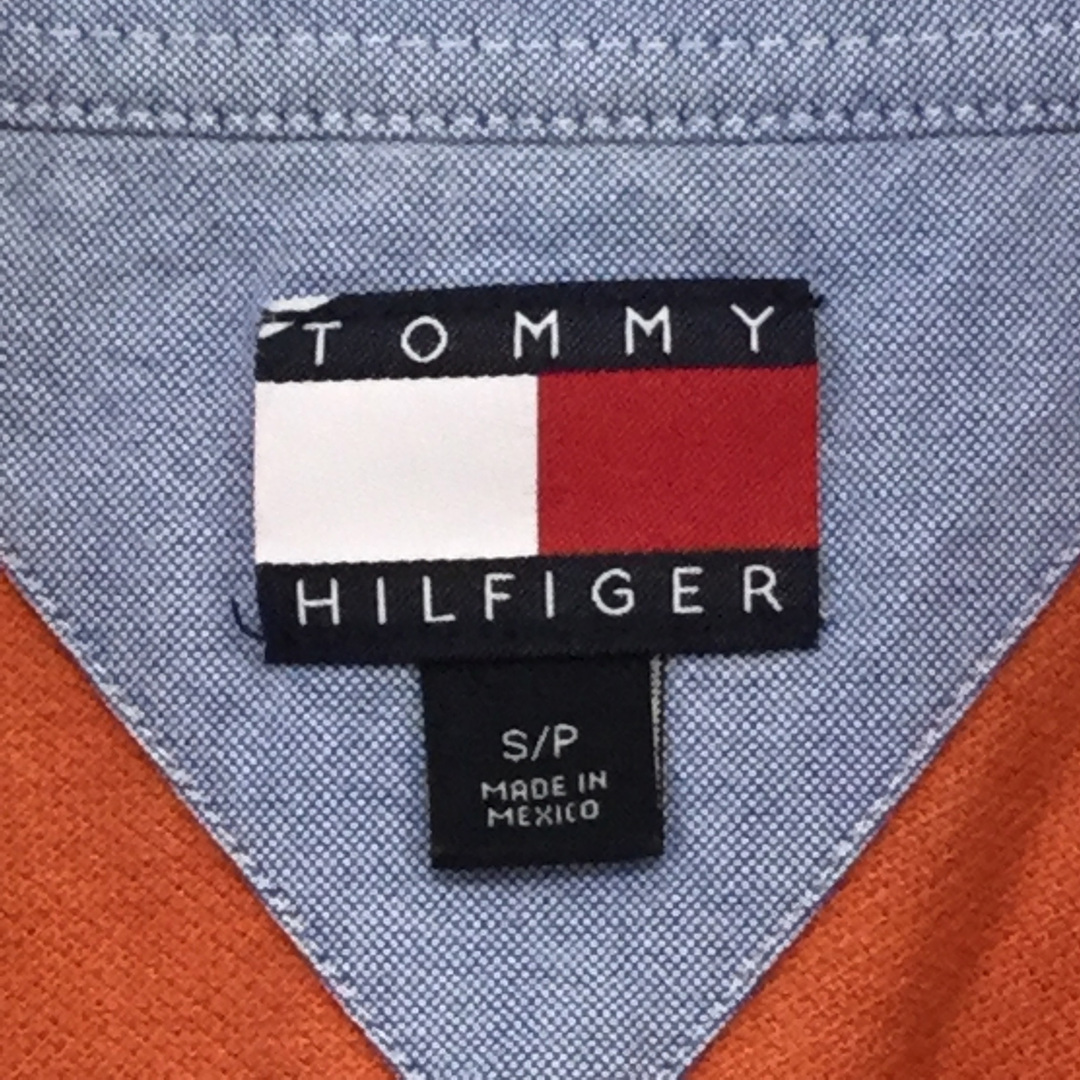 TOMMY HILFIGER(トミーヒルフィガー)の【トミーヒルフィガー 半袖ポロシャツ】ロゴ刺繍 M オレンジ 古着 メンズのトップス(ポロシャツ)の商品写真