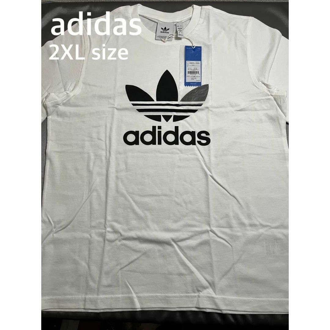 adidas(アディダス)の新品 2XL アディダス オリジナルス ロゴ Tシャツ 白黒 シンプルT メンズのトップス(Tシャツ/カットソー(半袖/袖なし))の商品写真