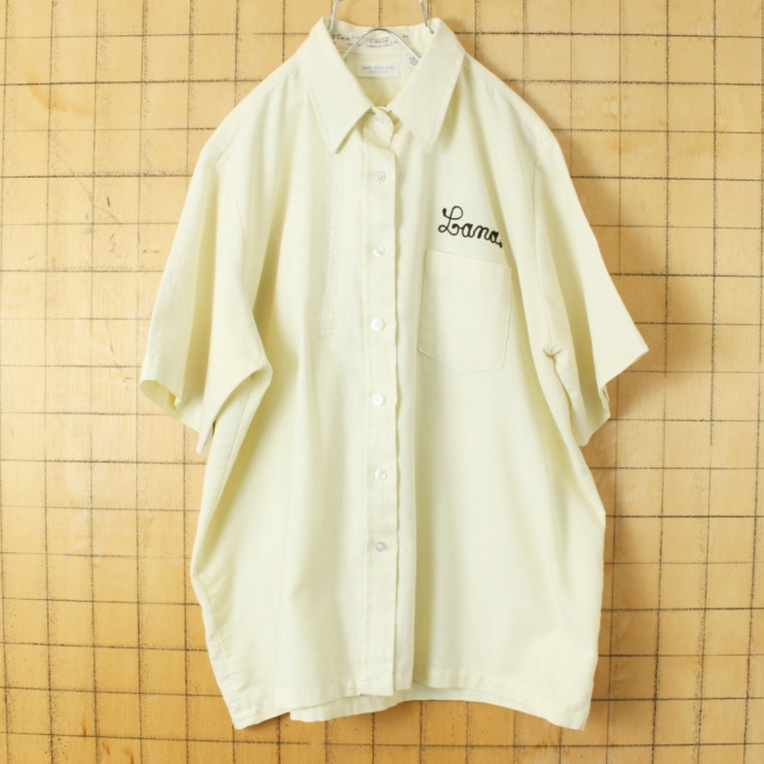 USA製 Edwards チェーンステッチ ワークシャツ イエローXL ss53 レディースのトップス(シャツ/ブラウス(半袖/袖なし))の商品写真
