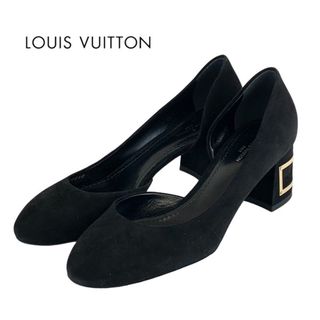 ルイヴィトン(LOUIS VUITTON)のルイヴィトン LOUIS VUITTON ブリスライン パンプス 靴 シューズ スエード ブラック 黒 ゴールド 未使用 LV金具(ハイヒール/パンプス)