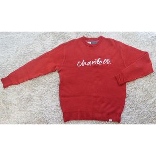 チャリアンドコー(CHARI&CO)のCHARI&CO チャリアンドコー ニット セーター 胸ロゴ レッド M(ニット/セーター)