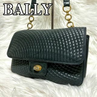 Bally - BALLY バリー マトラッセ レザー ヴィンテージ ショルダーバッグ 紺色