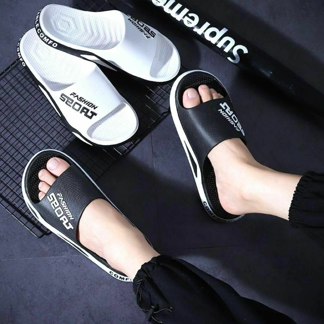 【27-27.5】サンダル　メンズ　レディース　歩きやすい　ブラック黒　スポーツ メンズの靴/シューズ(サンダル)の商品写真