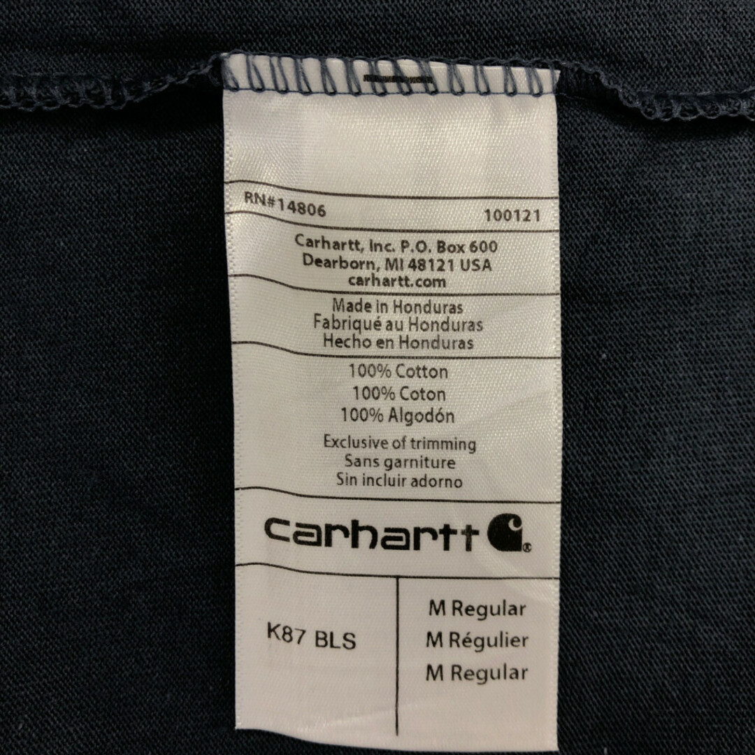 carhartt(カーハート)の新品タグ付き Carhartt カーハート ポケット 半袖Ｔシャツ ワンポイント ネイビー (メンズ M) 中古 古着 Q7098 メンズのトップス(Tシャツ/カットソー(半袖/袖なし))の商品写真