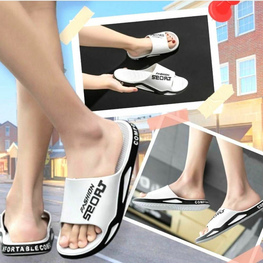 【23-23.5】サンダル　メンズ　レディース　歩きやすい　ホワイト白　スポーツ メンズの靴/シューズ(サンダル)の商品写真