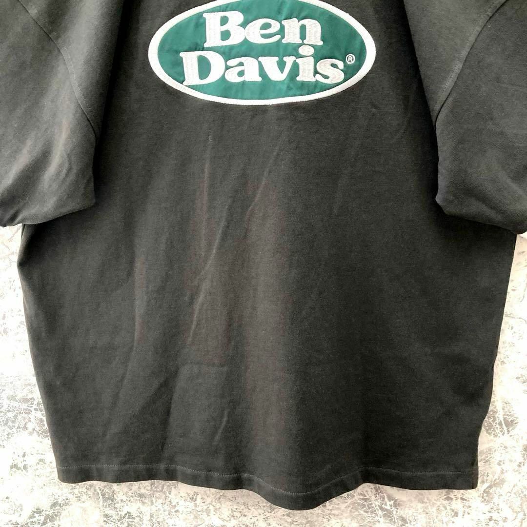 BEN DAVIS(ベンデイビス)のIT143 US古着ベンデイビスバックデカ刺繍ロゴ1/4ボタン襟付きポロシャツ メンズのトップス(ポロシャツ)の商品写真