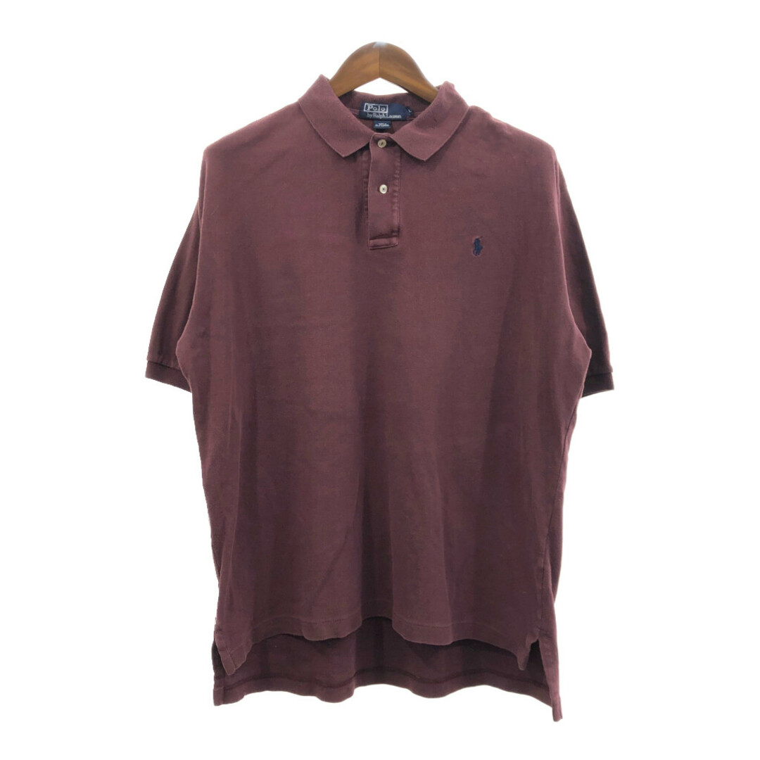 POLO RALPH LAUREN(ポロラルフローレン)のPolo by Ralph Lauren ポロ ラルフローレン ポロシャツ ワンポイント ワインレッド (メンズ L) 中古 古着 Q7100 メンズのトップス(ポロシャツ)の商品写真