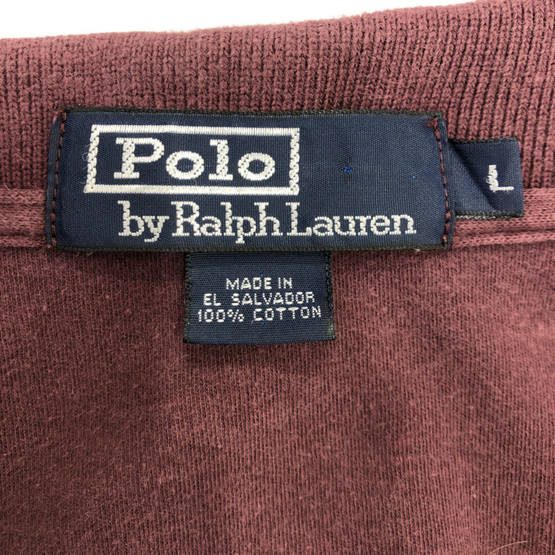 POLO RALPH LAUREN(ポロラルフローレン)のPolo by Ralph Lauren ポロ ラルフローレン ポロシャツ ワンポイント ワインレッド (メンズ L) 中古 古着 Q7100 メンズのトップス(ポロシャツ)の商品写真