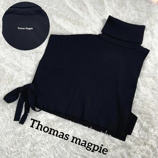 Thomas magpie 変形 ハイネック リブ ニット ベスト サイドリボン(ニット/セーター)