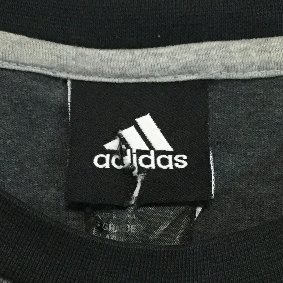 adidas(アディダス)の【アディダス NBA 半袖ビッグロゴTシャツ】USA古着 リンガーT L グレー メンズのトップス(Tシャツ/カットソー(半袖/袖なし))の商品写真
