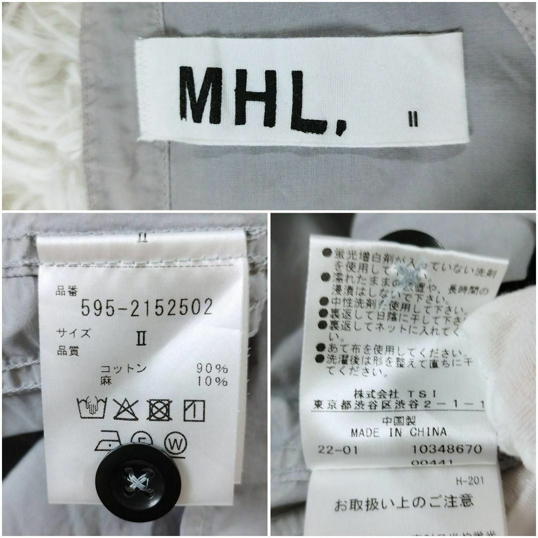 MARGARET HOWELL(マーガレットハウエル)のMHL. 22SS コットンリネン バンドカラーシャツ ウォッシャブル M レディースのトップス(シャツ/ブラウス(半袖/袖なし))の商品写真