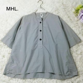 MARGARET HOWELL - MHL. 22SS コットンリネン バンドカラーシャツ ウォッシャブル M