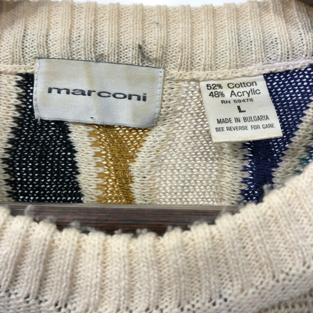marconi 3Dニット セーター マルチカラー (メンズ L) 中古 古着 Q7102 メンズのトップス(ニット/セーター)の商品写真
