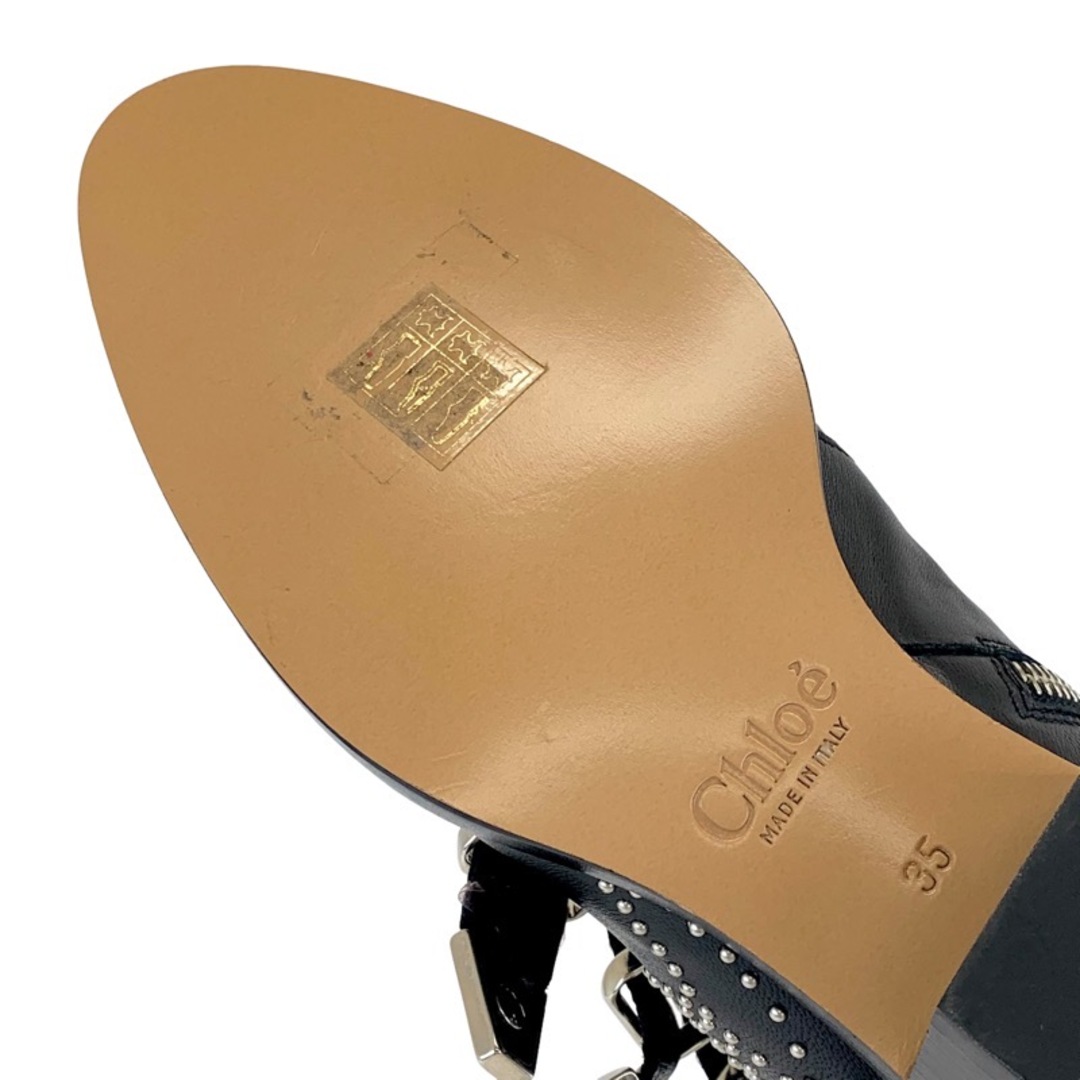 SEE BY CHLOE(シーバイクロエ)のクロエ Chloe susanna ブーツ ショートブーツ 靴 シューズ レザー ブラック シルバー 未使用 スタッズ ベルト レディースの靴/シューズ(ブーツ)の商品写真
