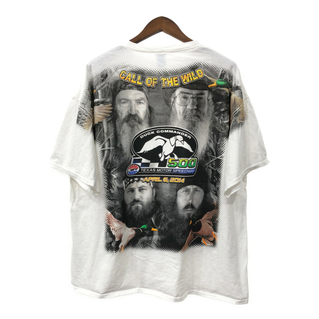 DUCK COMMANDER レーシング 半袖Ｔシャツ 大きいサイズ ホワイト (メンズ 3XL) 中古 古着 Q7103 メンズのトップス(Tシャツ/カットソー(半袖/袖なし))の商品写真