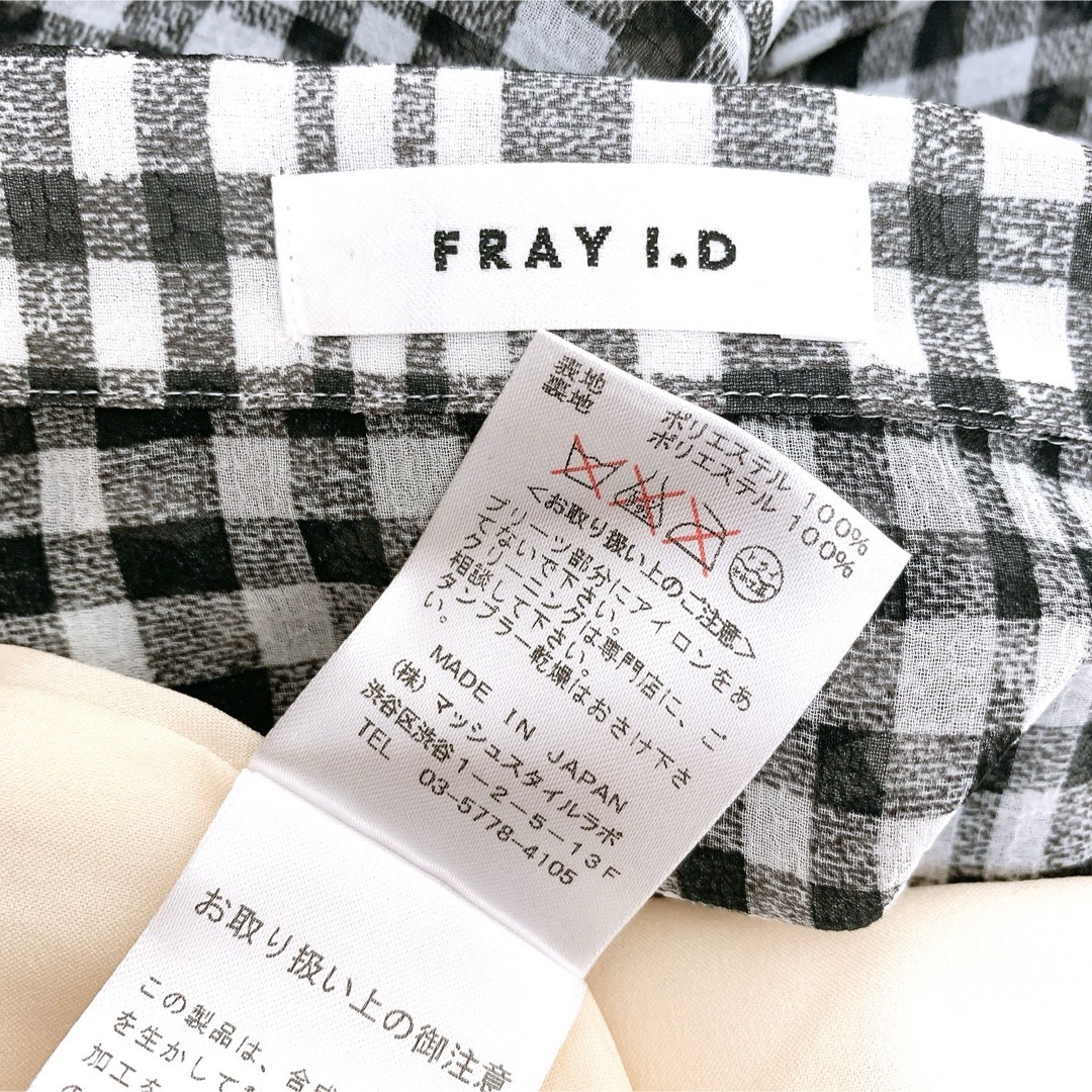 FRAY I.D(フレイアイディー)の【美品✨】FRAY I.D❤️サイズ1✨チェック柄 シフォンシャツワンピース レディースのワンピース(ひざ丈ワンピース)の商品写真