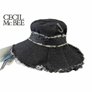 CECIL McBEE - 未使用 CECIL McBEE ツバ広デニムハット Fサイズ ブラック