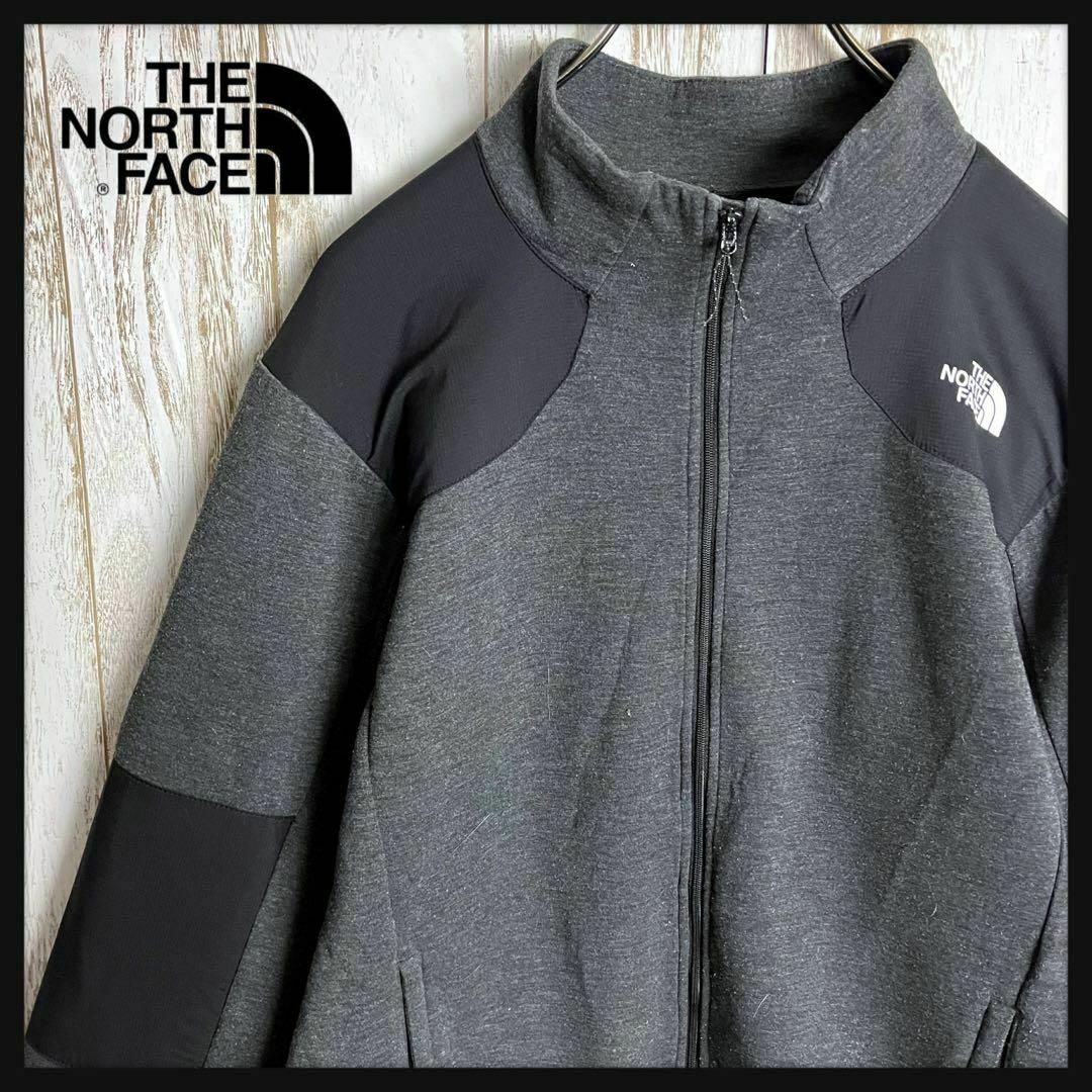 THE NORTH FACE(ザノースフェイス)の【希少デザイン】ノースフェイス☆切り返しワンポイントロゴフリースジャケット L メンズのジャケット/アウター(その他)の商品写真