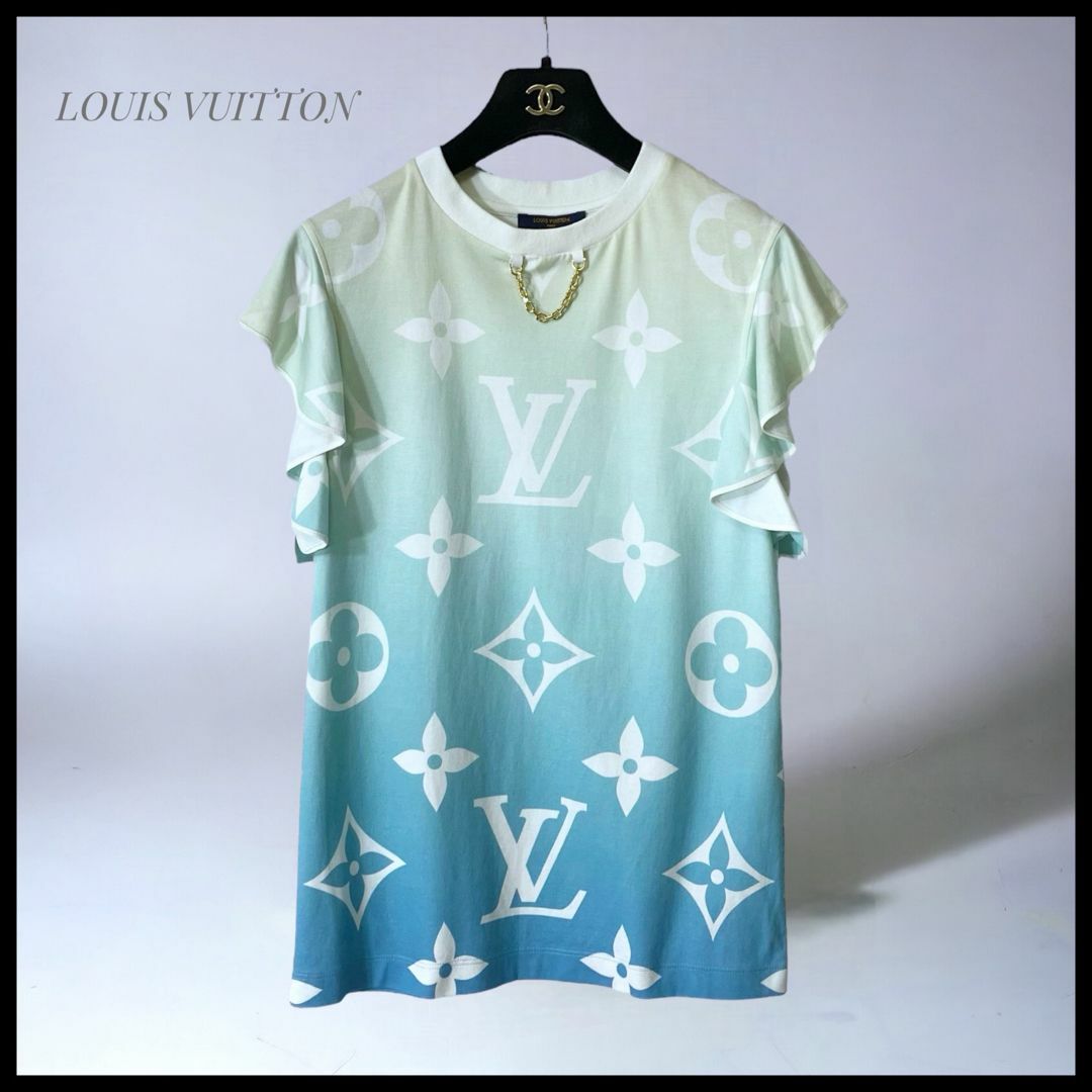 LOUIS VUITTON(ルイヴィトン)の【LOUIS VUITTON】 美品 フリルショールカットソー モノグラム レディースのトップス(Tシャツ(半袖/袖なし))の商品写真