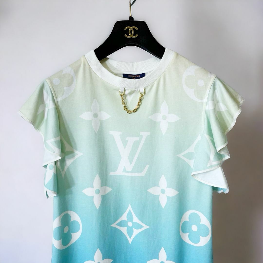 LOUIS VUITTON(ルイヴィトン)の【LOUIS VUITTON】 美品 フリルショールカットソー モノグラム レディースのトップス(Tシャツ(半袖/袖なし))の商品写真