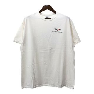 Chevrolet シボレー Corvette C-6 コルベット 半袖Ｔシャツ ワンポイント ホワイト (メンズ XL) 中古 古着 Q7104(Tシャツ/カットソー(半袖/袖なし))