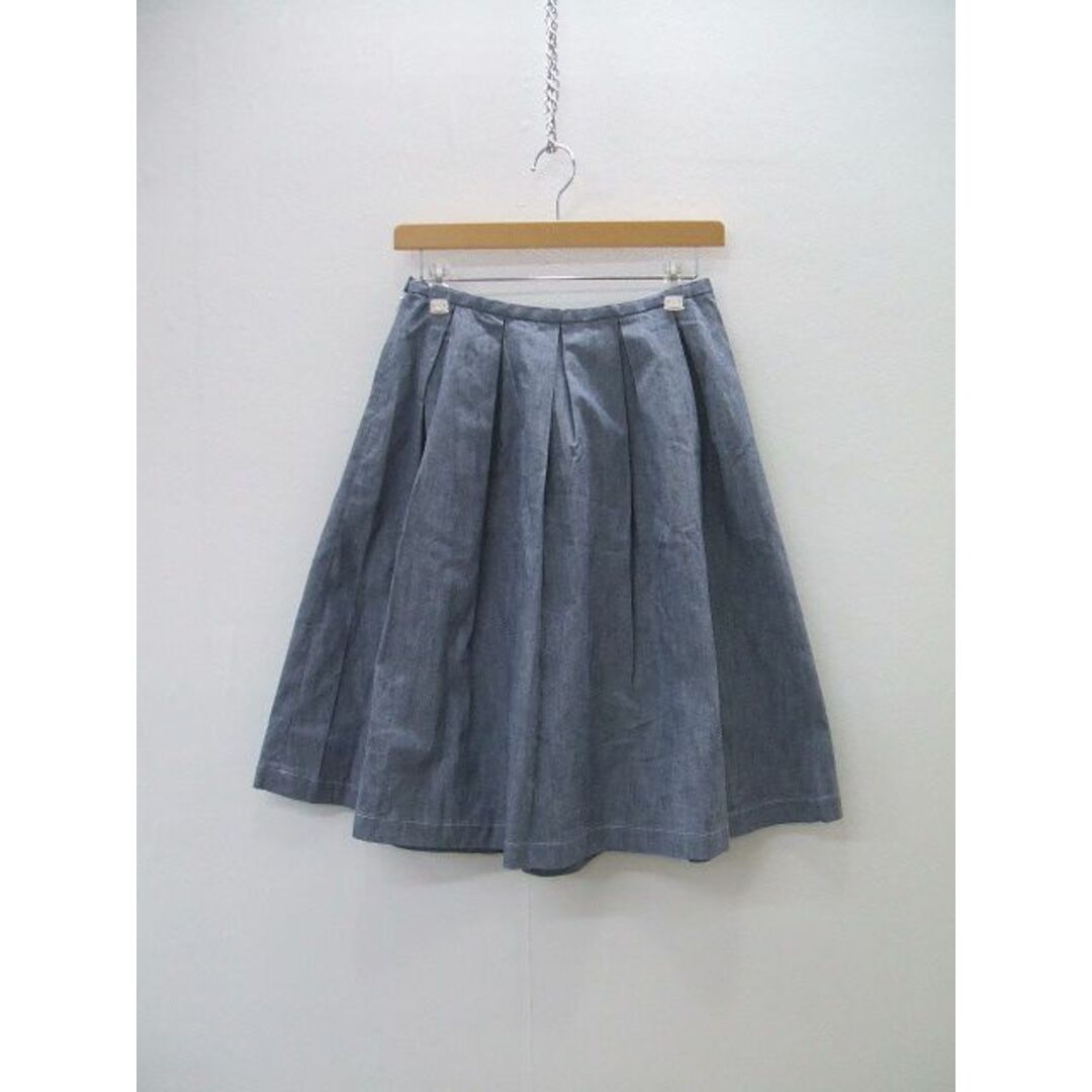 SI-HIRAI コットンスカート サイズ38 ブルー レディース スーヒライ【中古】0-0302M∞ レディースのスカート(その他)の商品写真