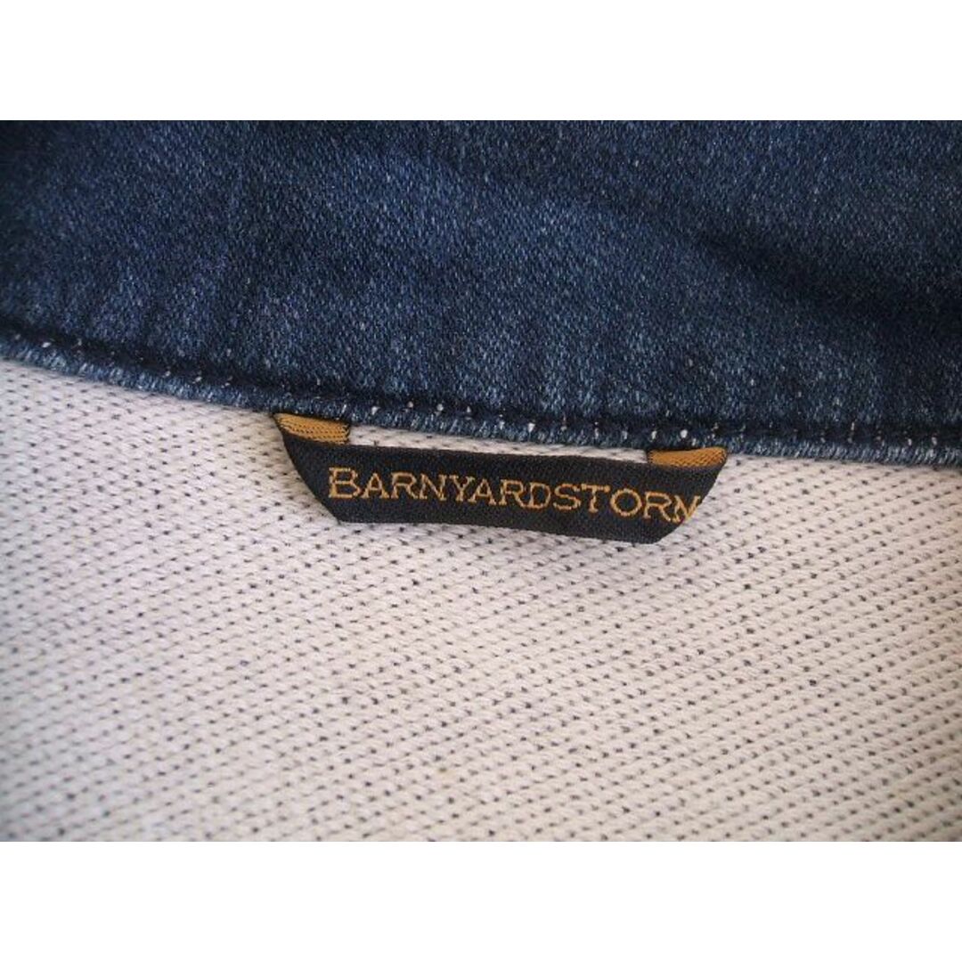 BARNYARDSTORM(バンヤードストーム)のBARNYARDSTORM 加工スウェットデニムジャケット サイズ0 ブルー ネイビー レディース バンヤードストーム【中古】0-0120M△ レディースのジャケット/アウター(Gジャン/デニムジャケット)の商品写真