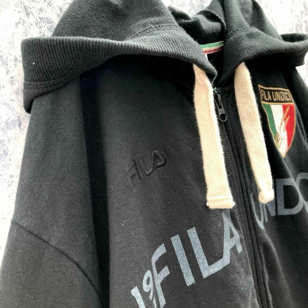 FILA(フィラ)のIS377 ITA古着フィライタリア国旗サッカー代表刺繍エンブレムロゴパーカー メンズのトップス(パーカー)の商品写真