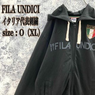 フィラ(FILA)のIS377 ITA古着フィライタリア国旗サッカー代表刺繍エンブレムロゴパーカー(パーカー)