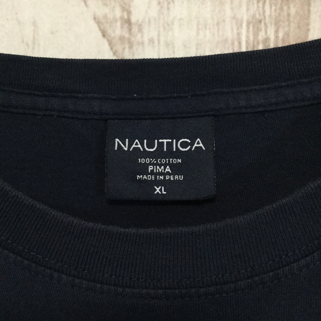NAUTICA(ノーティカ)の【ノーティカ 半袖ロゴ刺繍Ｔシャツ】海外サイズ 3XL ネイビー 古着 メンズのトップス(Tシャツ/カットソー(半袖/袖なし))の商品写真