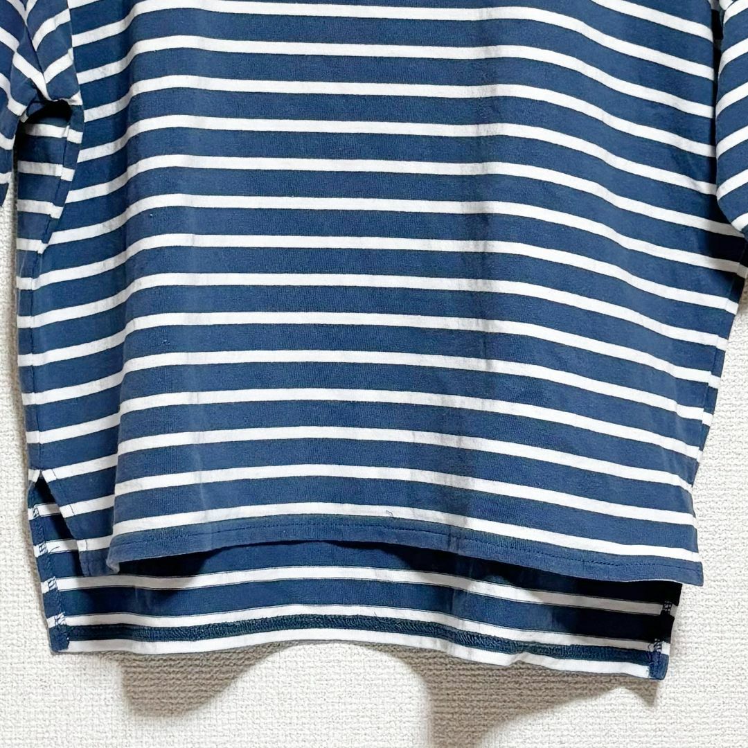 AZUL ENCANTO(アズールエンカント)のAZUL ENCANTO カットソー　長袖　ボーダー　青白　ボートネック レディースのトップス(Tシャツ(半袖/袖なし))の商品写真