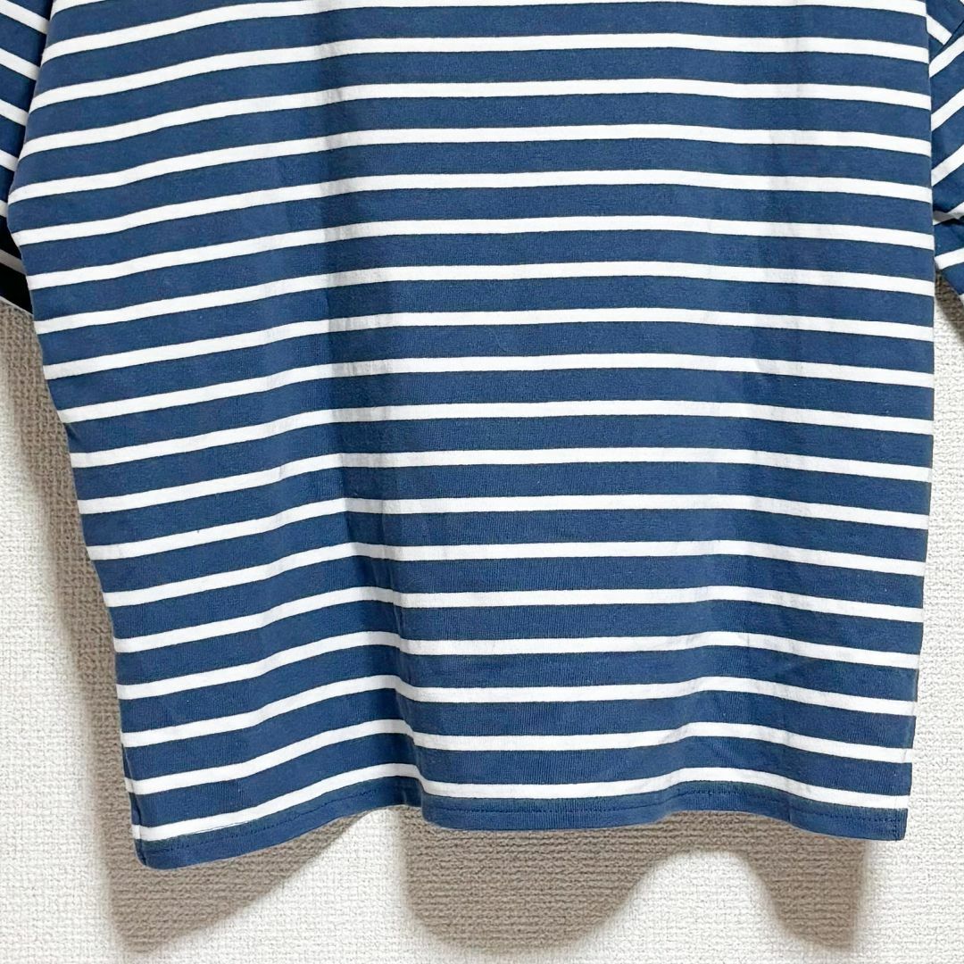 AZUL ENCANTO(アズールエンカント)のAZUL ENCANTO カットソー　長袖　ボーダー　青白　ボートネック レディースのトップス(Tシャツ(半袖/袖なし))の商品写真