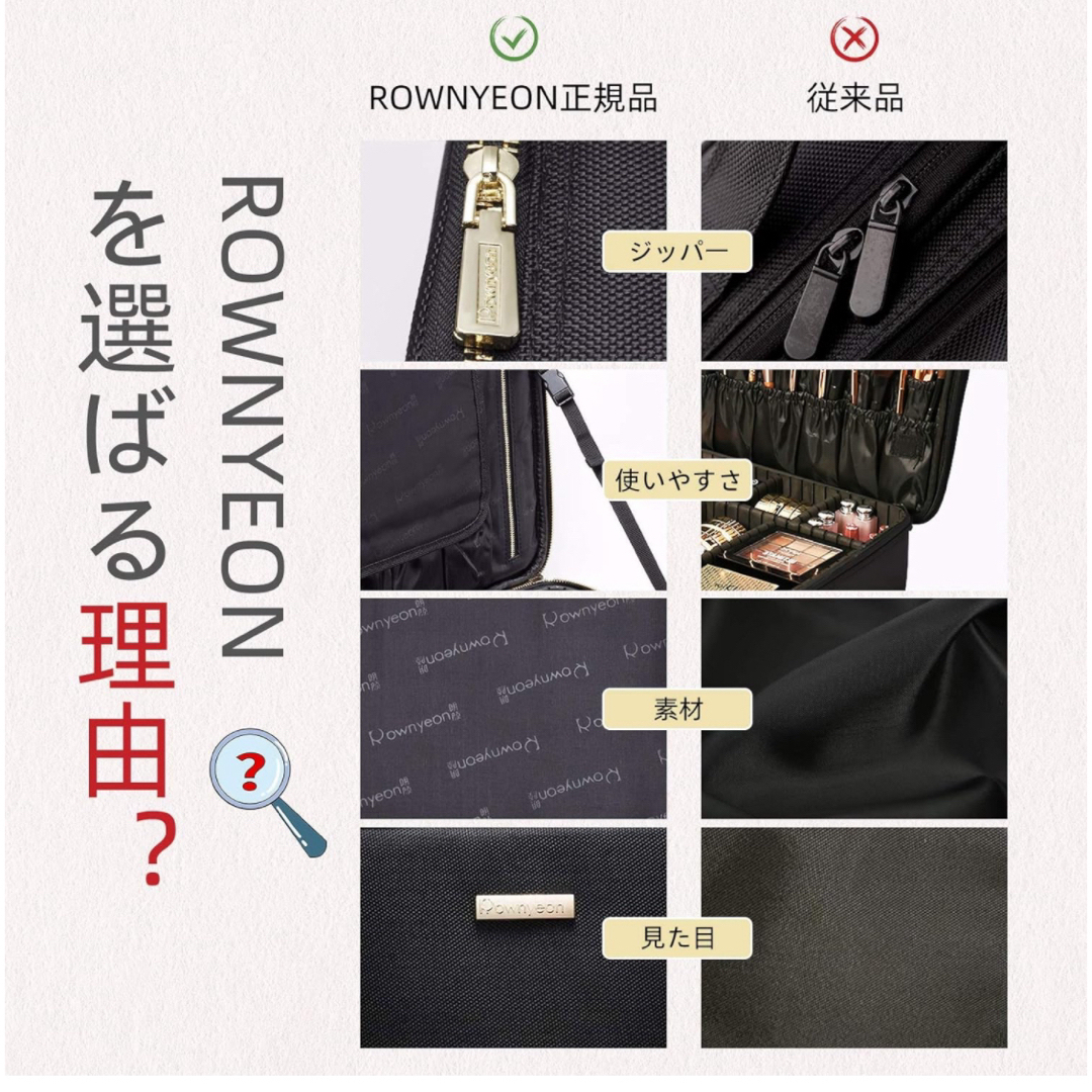 Rownyeon プロ用 メイクボックス 機能的 大容量 化粧ポーチ  レディースのファッション小物(ポーチ)の商品写真