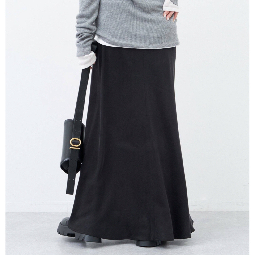 DEUXIEME CLASSE(ドゥーズィエムクラス)の新品タグ付ドゥーズィエムクラス Cu/Rマキシスカート ブラック レディースのスカート(ロングスカート)の商品写真