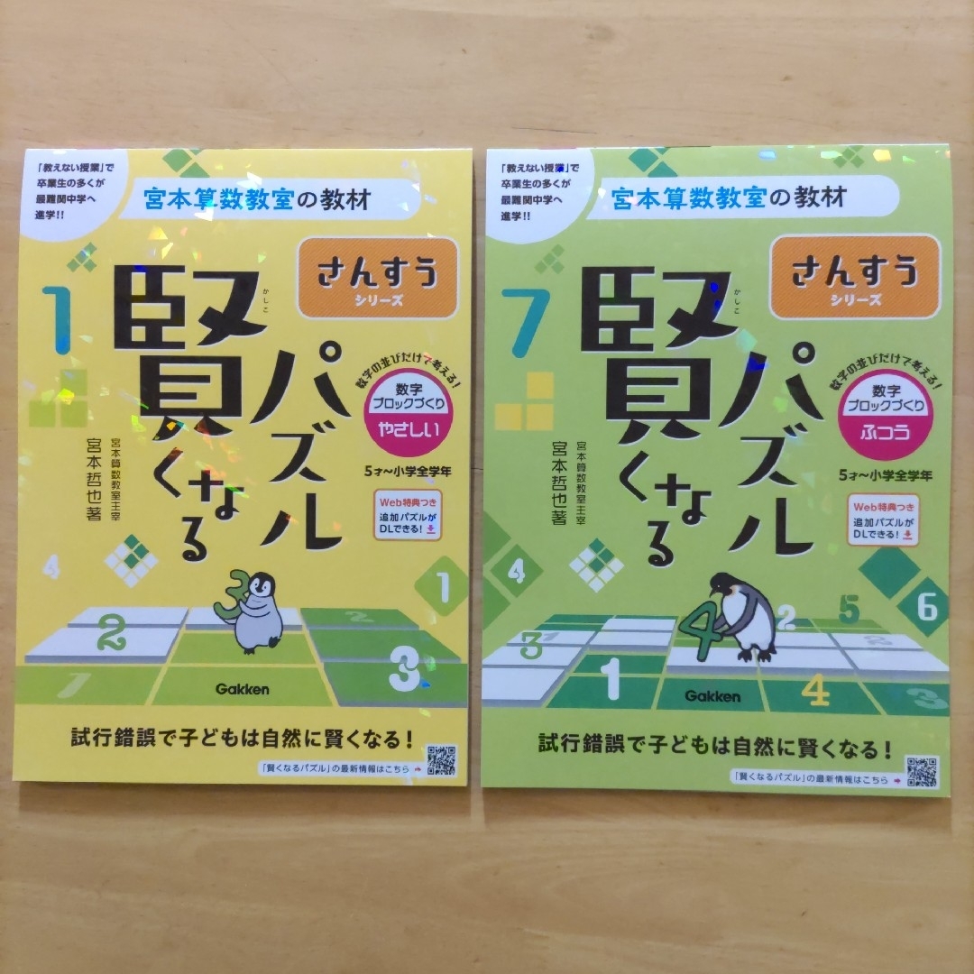 宮本算数教室の教材 賢くなるパズル 算数 数字ブロックづくり やさしい&ふつう エンタメ/ホビーの本(その他)の商品写真