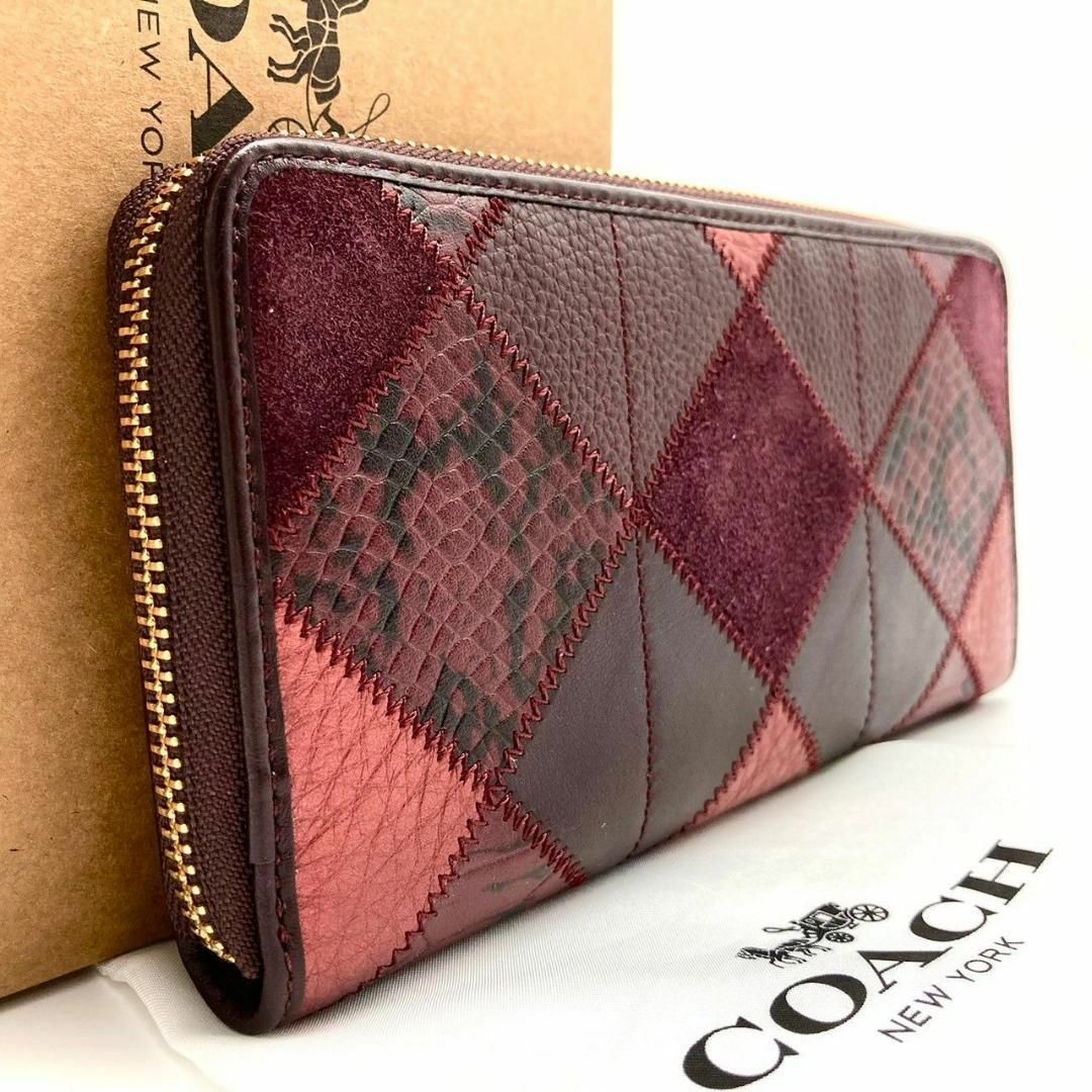 COACH(コーチ)のコーチ 長財布 パッチワーク レザーメタリックチェリー 60320 レディースのファッション小物(財布)の商品写真