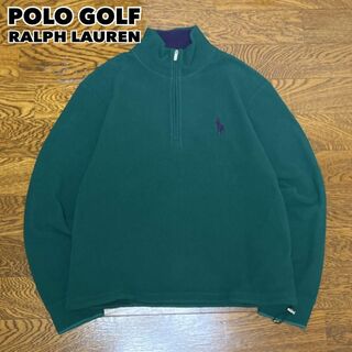 POLO RALPH LAUREN - 90s POLO GOLF RALPH LAUREN ハーフジップフリース 緑