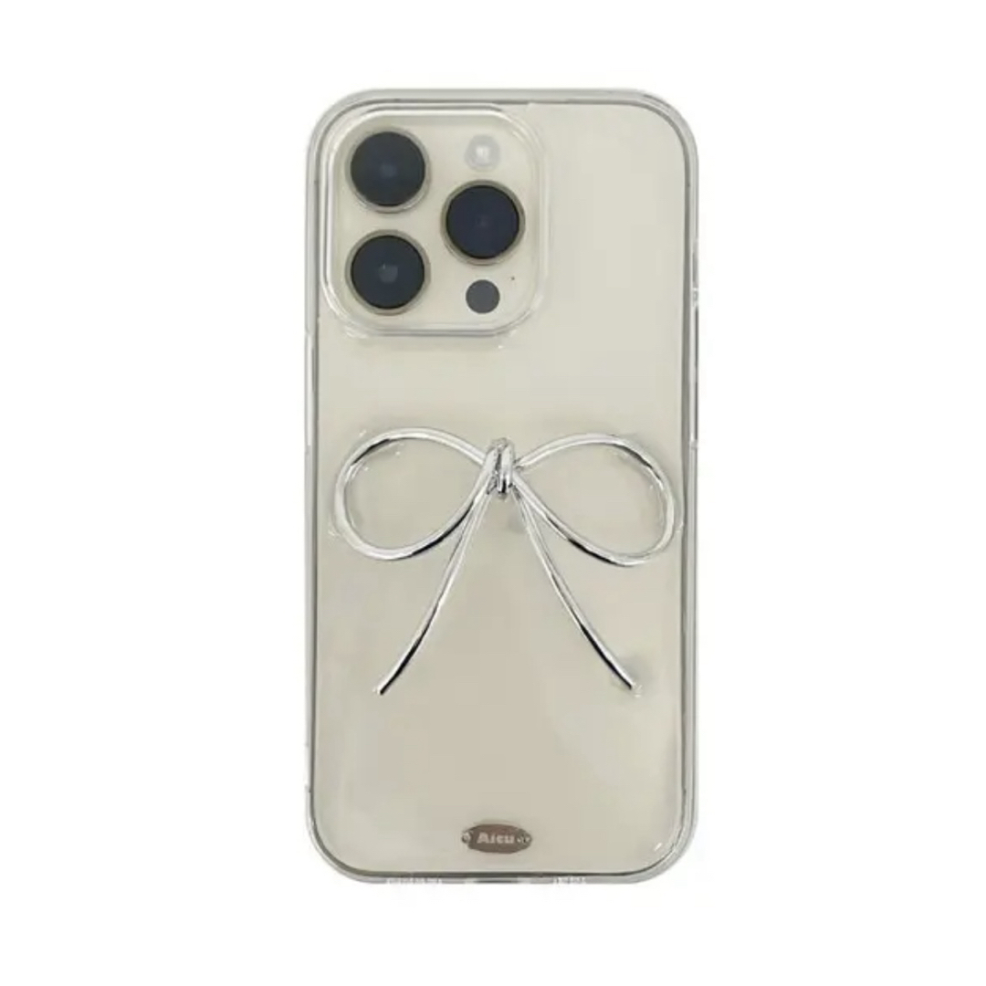 aicu studio silver ribbon iphone14 ケース スマホ/家電/カメラのスマホアクセサリー(iPhoneケース)の商品写真