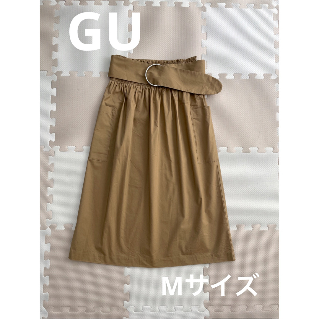 GU(ジーユー)のGU ウエストベルトミディスカート レディースのスカート(ひざ丈スカート)の商品写真