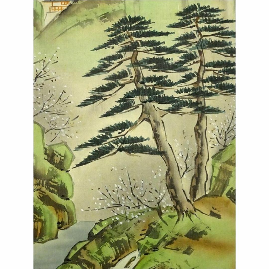 掛軸 春径『蓬莱山図』絹本 肉筆 箱無 掛け軸 a09017の通販 by 掛軸 春径『蓬莱山図』絹本 肉筆 箱無 掛け軸 a09017の通販 by
