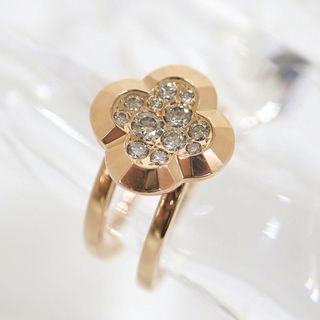 【Jewelry】K18PG ダイヤモンド デザイン リング 指輪 クローバー ピンクゴールド 12号 7.7g/br3882kt(リング(指輪))