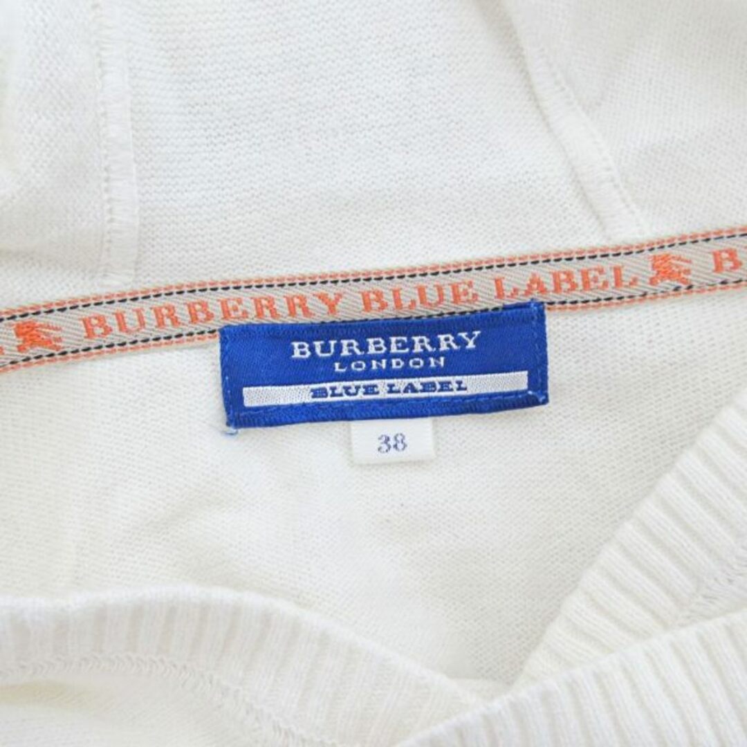 BURBERRY BLUE LABEL(バーバリーブルーレーベル)のバーバリーブルーレーベル ニット パーカー カットソー ロゴプリント 38 レディースのトップス(ニット/セーター)の商品写真