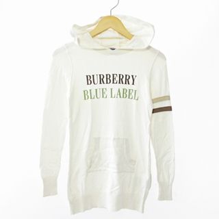 BURBERRY BLUE LABEL - バーバリーブルーレーベル ニット パーカー カットソー ロゴプリント 38