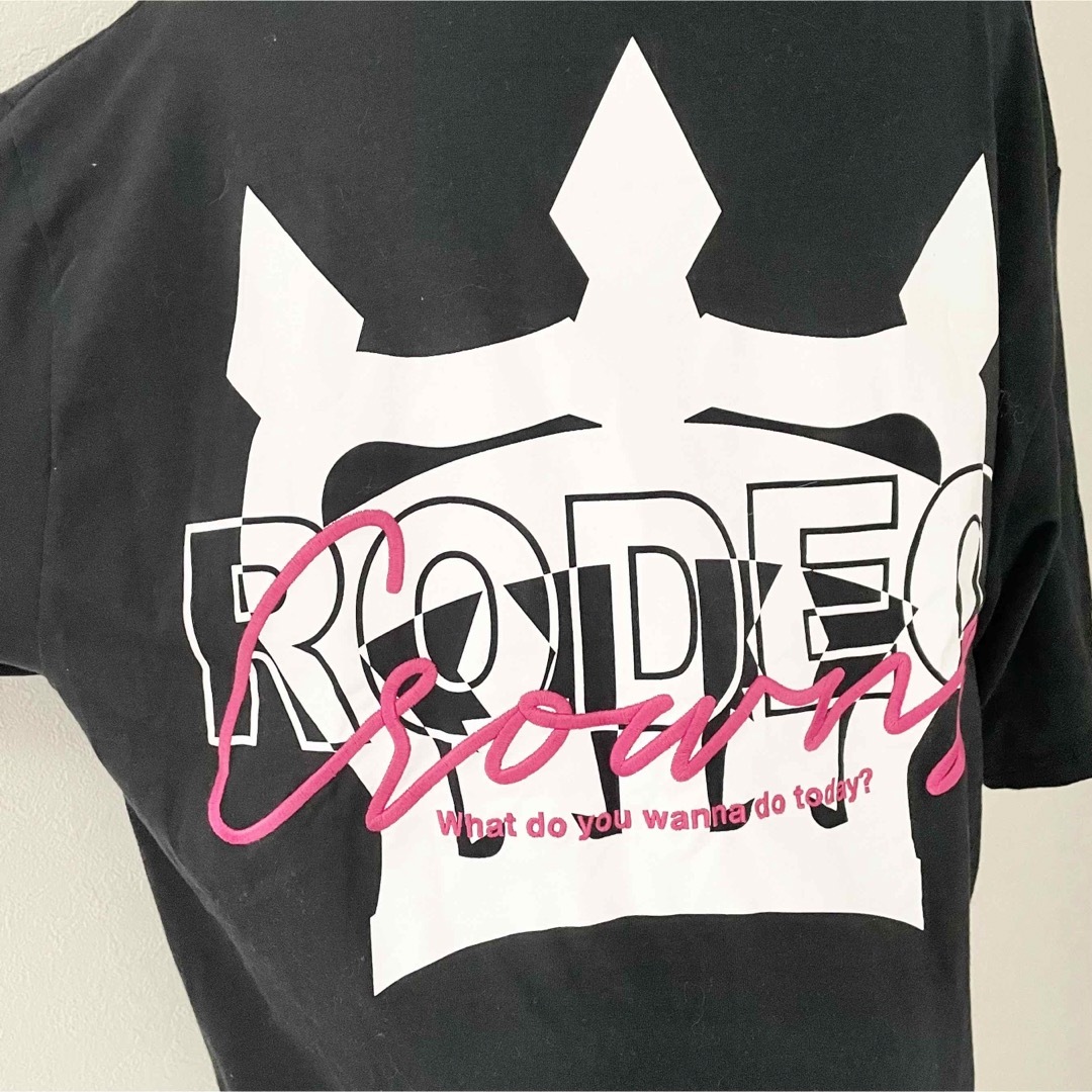 RODEO CROWNS WIDE BOWL(ロデオクラウンズワイドボウル)の１回着　ロデオクラウンズ ワイドボウル　背中ビッグ王冠　Ｔシャツ レディースのトップス(Tシャツ(半袖/袖なし))の商品写真