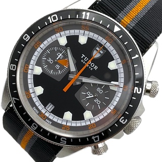 チュードル(Tudor)の　チューダー/チュードル TUDOR ヘリテージ クロノグラフ 70330N ブラック SS メンズ 腕時計(その他)