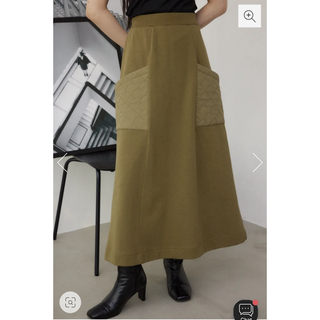 アズールバイマウジー(AZUL by moussy)のキルティングデザインカットスカート(ロングスカート)