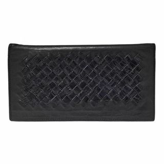 ボッテガヴェネタ(Bottega Veneta)のボッテガヴェネタ 長財布 イントレチャート 財布 クロコ ブラック 黒 レザー(長財布)